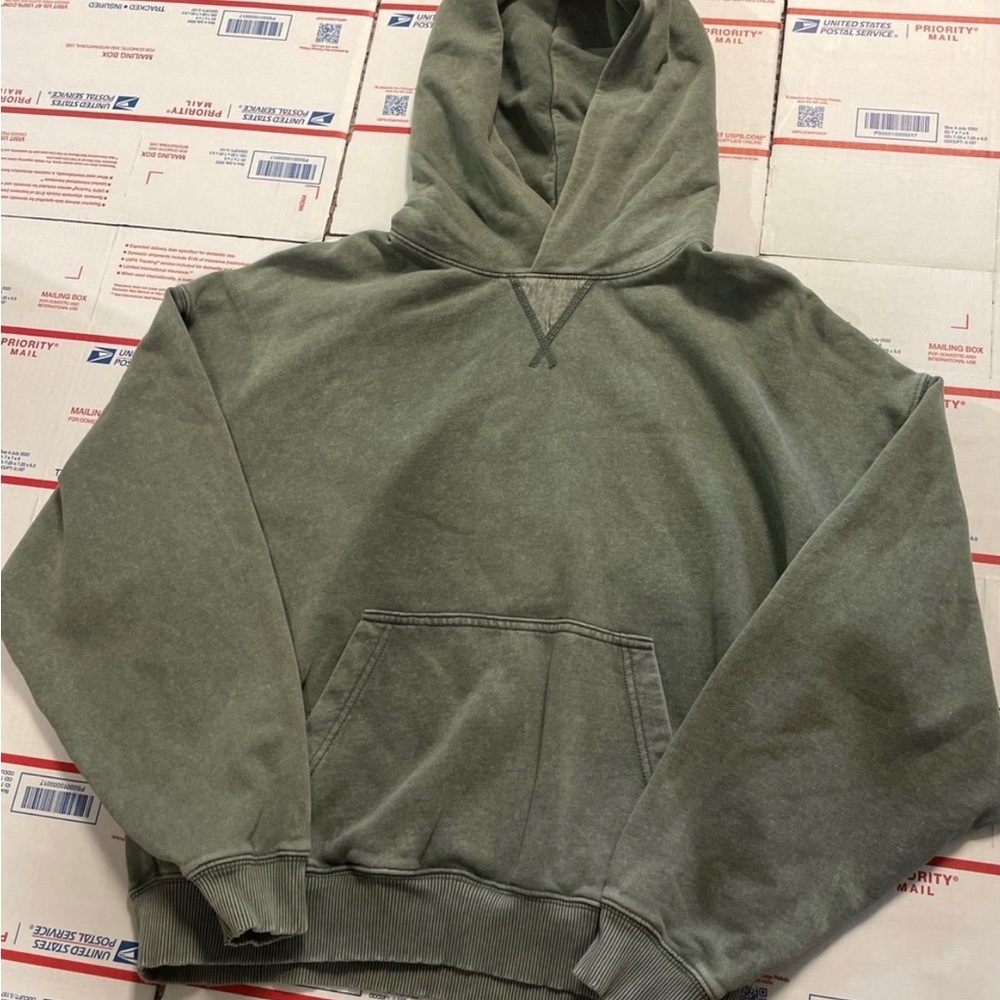 American Eagle Outfitters Olive Green Pullover Hoodie